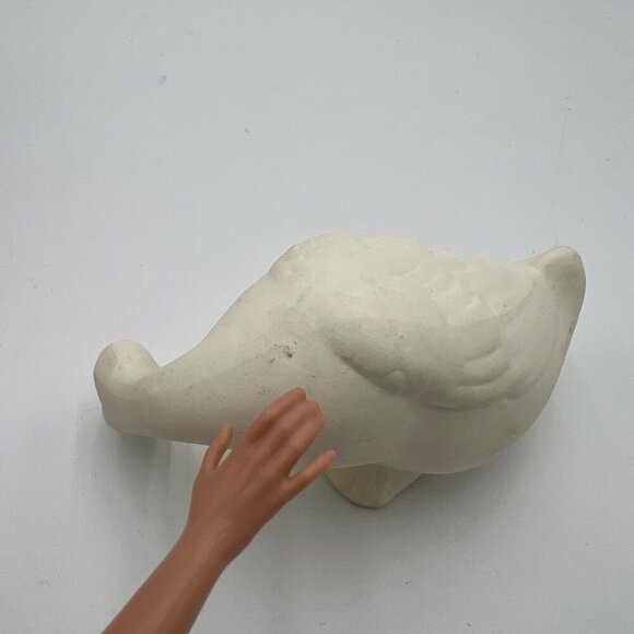 White small duck ceramic figurine head down - Picture 4 of 4